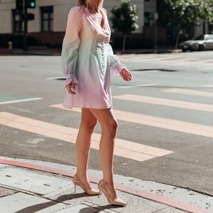 Olivia Rubin Plum Dress in Pastel ombre